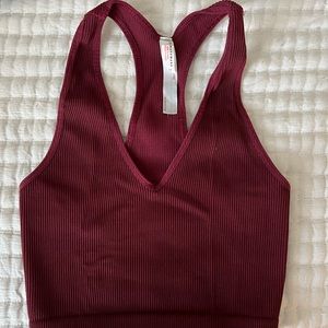 FREE PEOPLE free throw crop tank color: maroon never worn